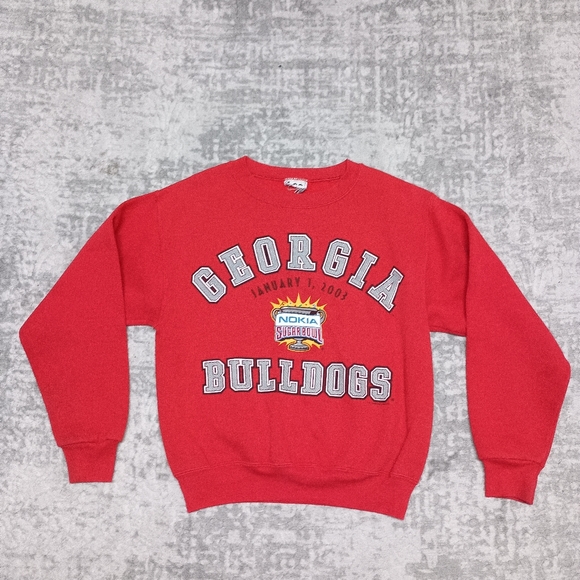 Vintage Georgia Bulldogs 2003 Nokia Sugar Bowl women's Sweat shirt Size XXS - Picture 1 of 6